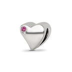 Reflections 925 Sterling Silver Pink Crystal 2pc Heart Bead 10 x 10 mm