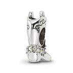 Reflections 925 Sterling Silver Crystals Boot Bead 12 x 11 mm