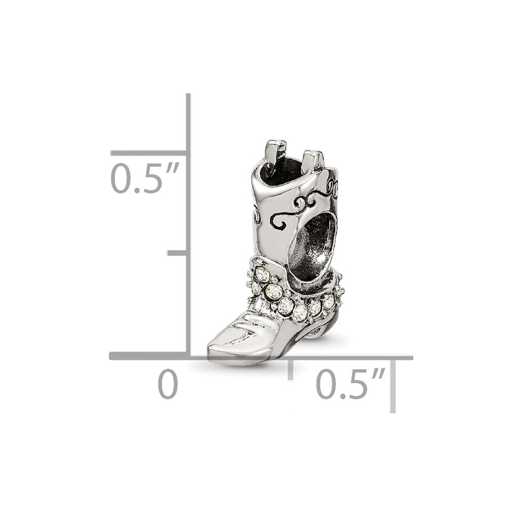 Reflections 925 Sterling Silver Crystals Boot Bead 12 x 11 mm