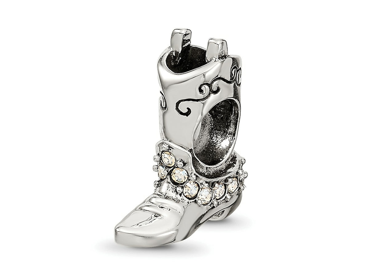 Reflections 925 Sterling Silver Crystals Boot Bead 12 x 11 mm