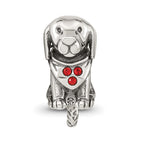 Reflections 925 Sterling Silver Crystal Dog Bead 12 x 7 mm