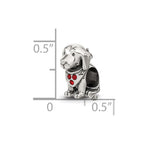 Reflections 925 Sterling Silver Crystal Dog Bead 12 x 7 mm