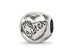 Reflections 925 Sterling Silver My Sister My Friend Trilogy Bead 10 x 10 mm