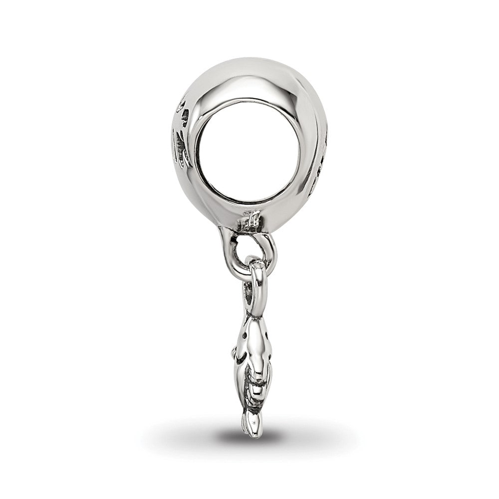 Reflections 925 Sterling Silver Gone Fishin Dangle Bead 14 x 8 mm