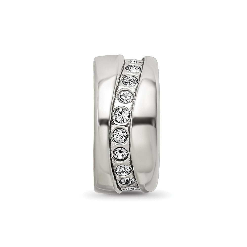 Reflections 925 Sterling Silver Crystal Meandering Bead 10 x 4 mm