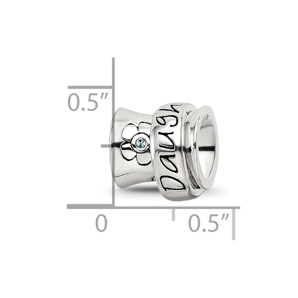 Reflections 925 Sterling Silver Crystals Spinner Daughter Bead 11 x 10 mm