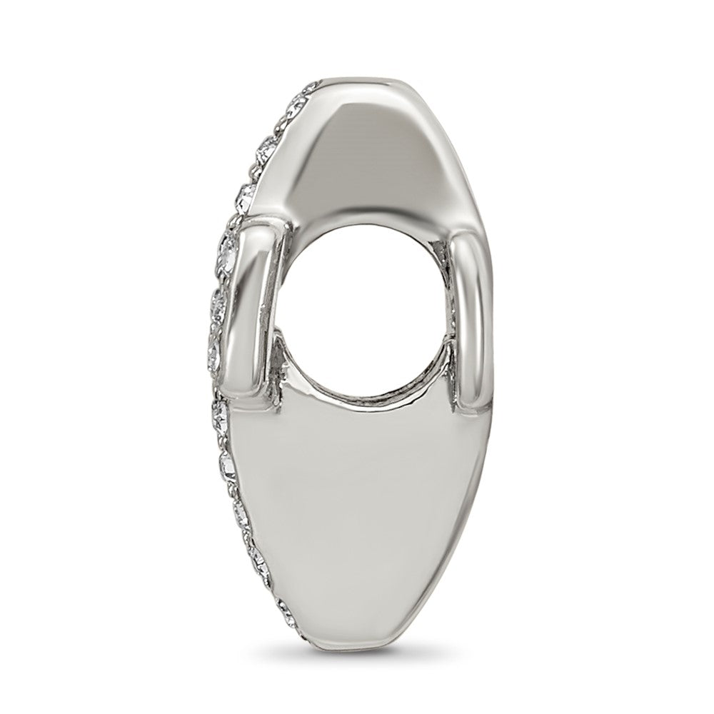 Reflections 925 Sterling Silver Crystals Pavé Open Cross Bead 13 x 11 mm.