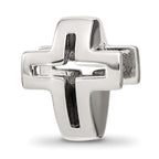 Reflections 925 Sterling Silver Crystals Pavé Open Cross Bead 13 x 11 mm.