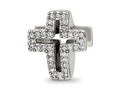 Reflections 925 Sterling Silver Crystals Pavé Open Cross Bead 13 x 11 mm.