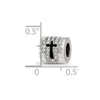 Reflections 925 Sterling Silver Crystals Faith Cross Bead 8 x 9 mm.