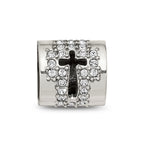 Reflections 925 Sterling Silver Crystals Faith Cross Bead 8 x 9 mm.