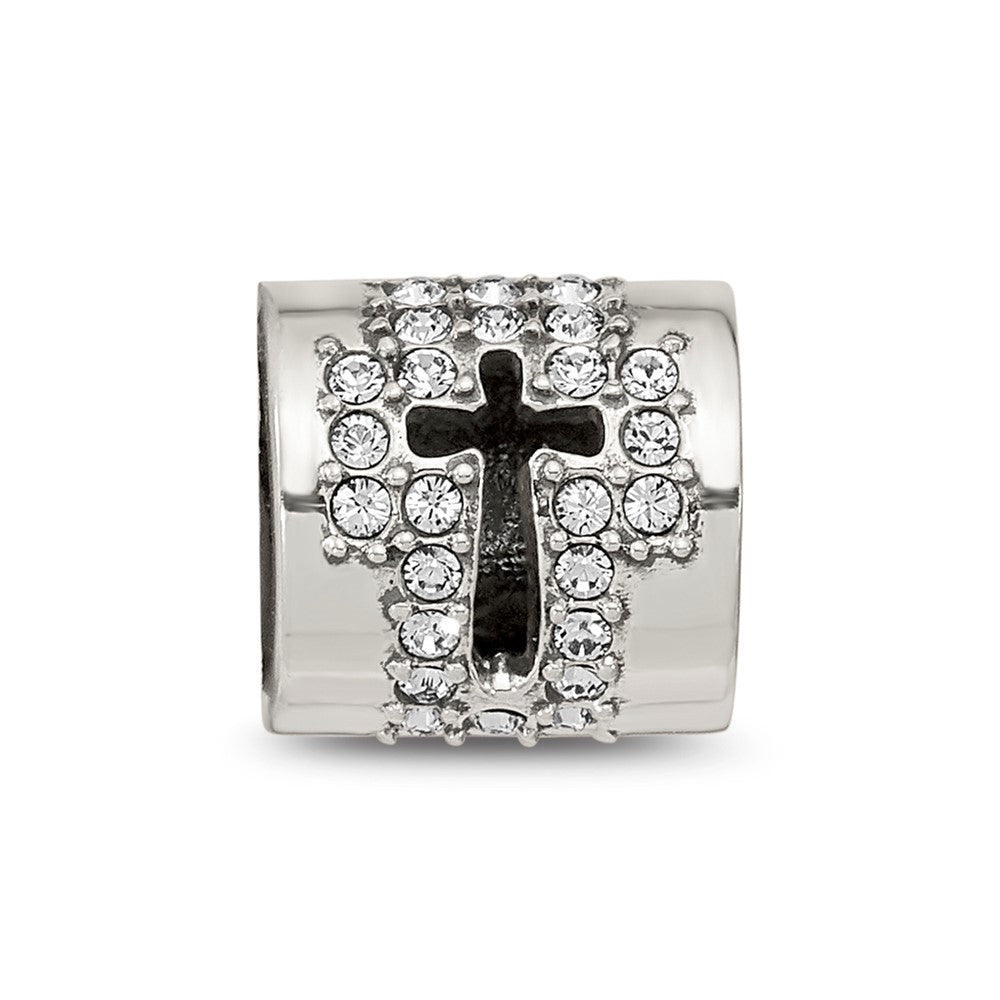 Reflections 925 Sterling Silver Crystals Faith Cross Bead 8 x 9 mm.