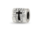 Reflections 925 Sterling Silver Crystals Faith Cross Bead 8 x 9 mm.