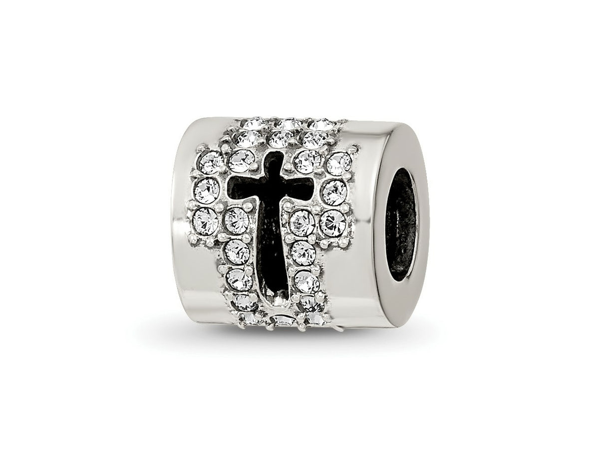 Reflections 925 Sterling Silver Crystals Faith Cross Bead 8 x 9 mm.