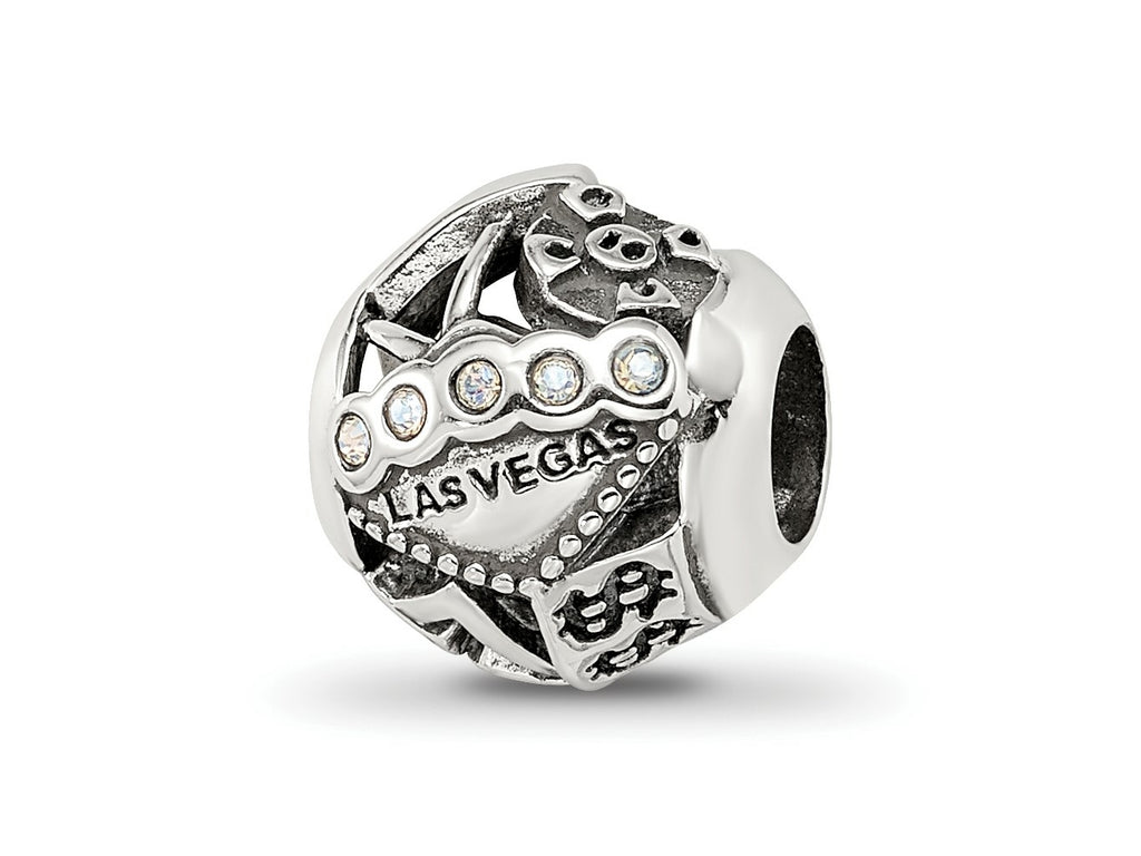 Reflections 925 Sterling Silver Crystals Las Vegas Collage Bead 10 x 10 mm