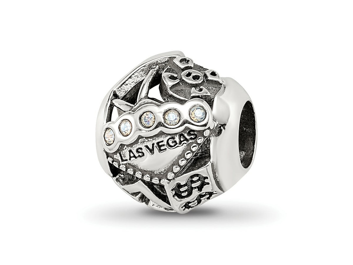 Reflections 925 Sterling Silver Crystals Las Vegas Collage Bead 10 x 10 mm