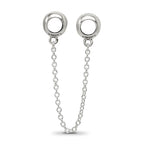 Reflections 925 Sterling Silver Polished Hearts Safety Chain 7 x 7 mm