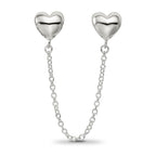 Reflections 925 Sterling Silver Polished Hearts Safety Chain 7 x 7 mm