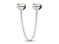 Reflections 925 Sterling Silver Polished Hearts Safety Chain 7 x 7 mm