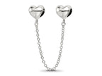 Reflections 925 Sterling Silver Polished Hearts Safety Chain 7 x 7 mm