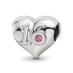 Reflections 925 Sterling Silver Crystals Sweet 16 Heart Bead 10 x 10 mm