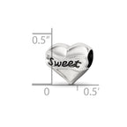 Reflections 925 Sterling Silver Crystals Sweet 16 Heart Bead 10 x 10 mm