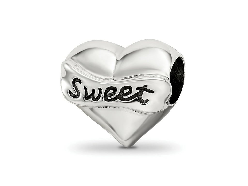 Reflections 925 Sterling Silver Crystals Sweet 16 Heart Bead 10 x 10 mm