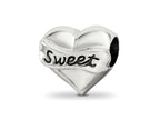Reflections 925 Sterling Silver Crystals Sweet 16 Heart Bead 10 x 10 mm