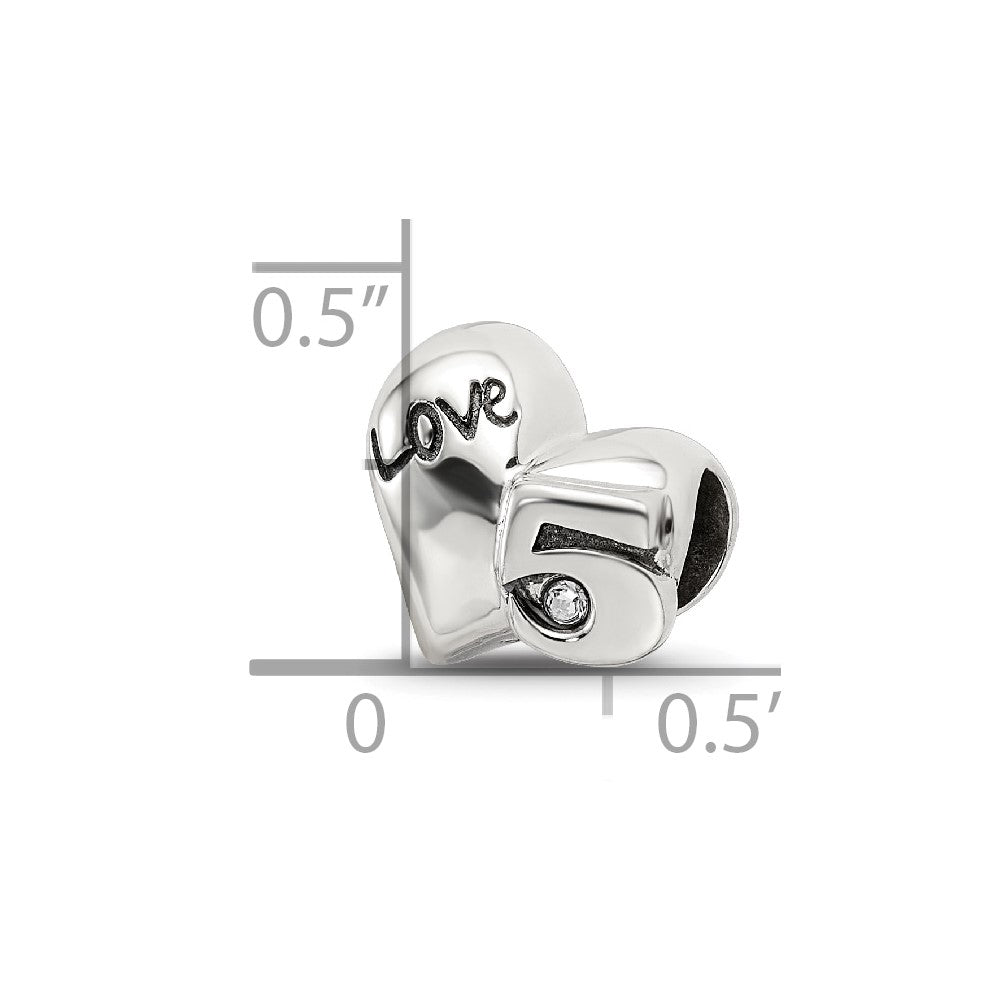 Reflections 925 Sterling Silver Crystals 5th Anniversary Bead 10 x 11 mm