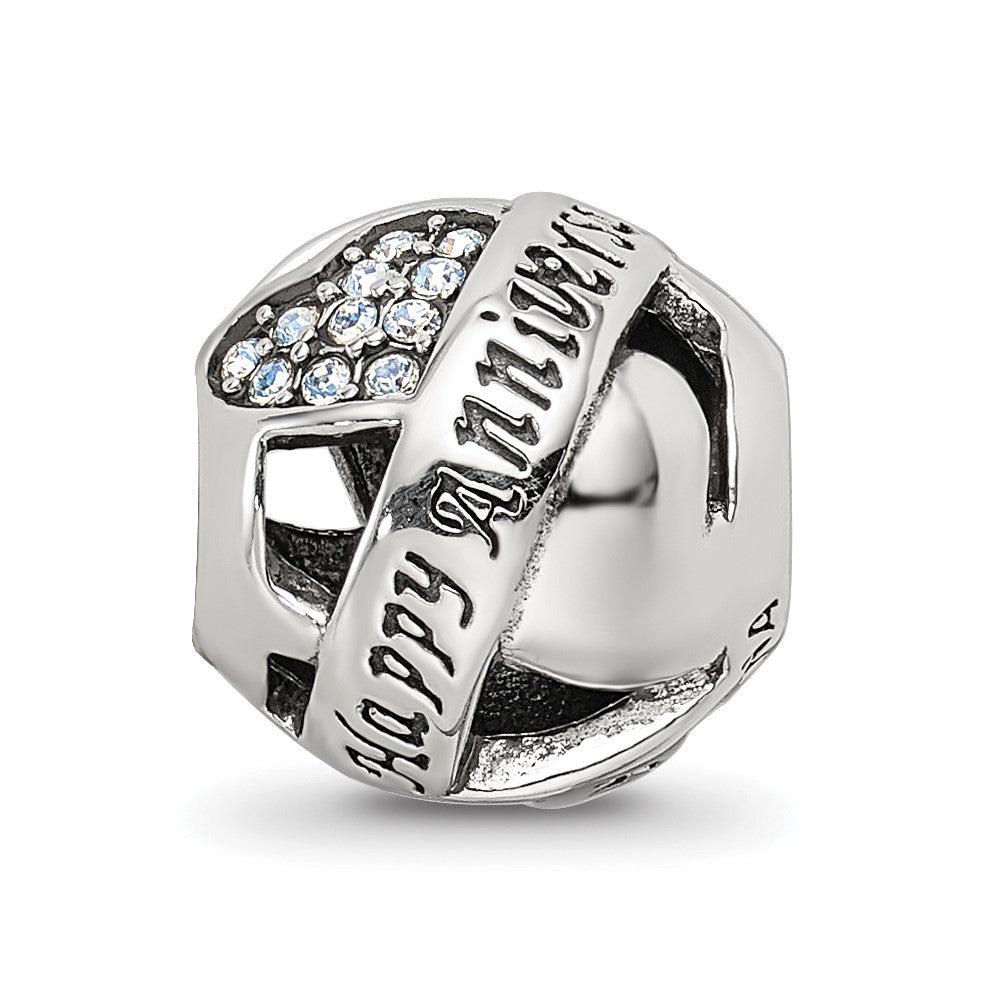 Reflections 925 Sterling Silver Crystals Anniversary Bead 10 x 10 mm