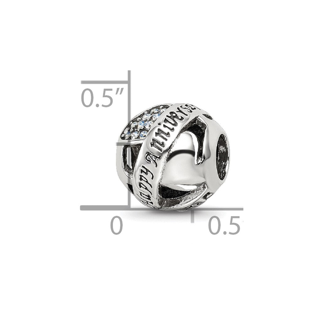 Reflections 925 Sterling Silver Crystals Anniversary Bead 10 x 10 mm