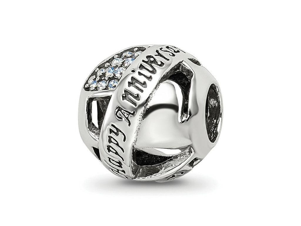 Reflections 925 Sterling Silver Crystals Anniversary Bead 10 x 10 mm