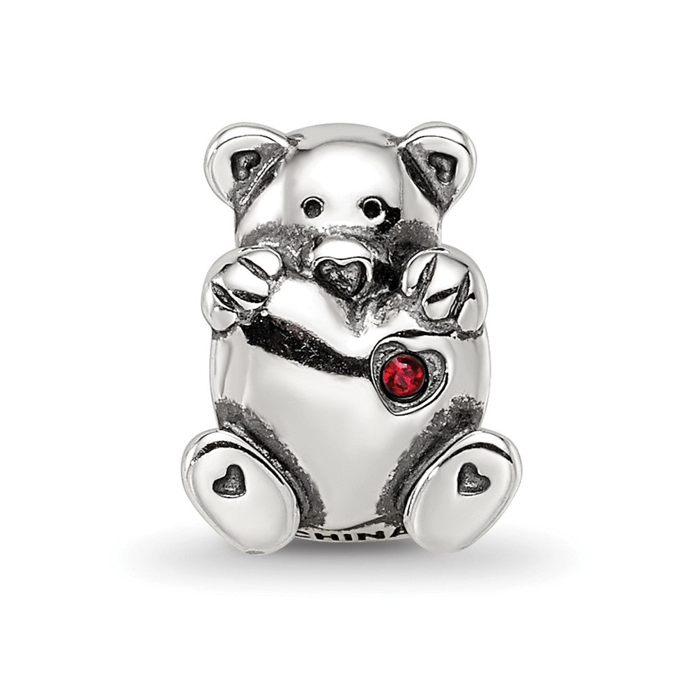 Reflections 925 Sterling Silver Crystals Teddy Bear Bead 10 x 8 mm