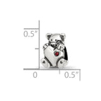 Reflections 925 Sterling Silver Crystals Teddy Bear Bead 10 x 8 mm