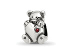 Reflections 925 Sterling Silver Crystals Teddy Bear Bead 10 x 8 mm