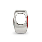Reflections 925 Sterling Silver Rhodium Plated Red Enamel LOVE and Heart Bead 10 x 11 mm