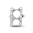 Reflections 925 Sterling Silver Enameled Crystal Shamrock Bead 10 x 9 mm