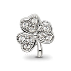 Reflections 925 Sterling Silver Enameled Crystal Shamrock Bead 10 x 9 mm