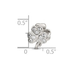 Reflections 925 Sterling Silver Enameled Crystal Shamrock Bead 10 x 9 mm