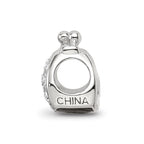 Reflections 925 Sterling Silver Enamel Crystal Purse Bead 10 x 11 mm