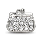 Reflections 925 Sterling Silver Enamel Crystal Purse Bead 10 x 11 mm