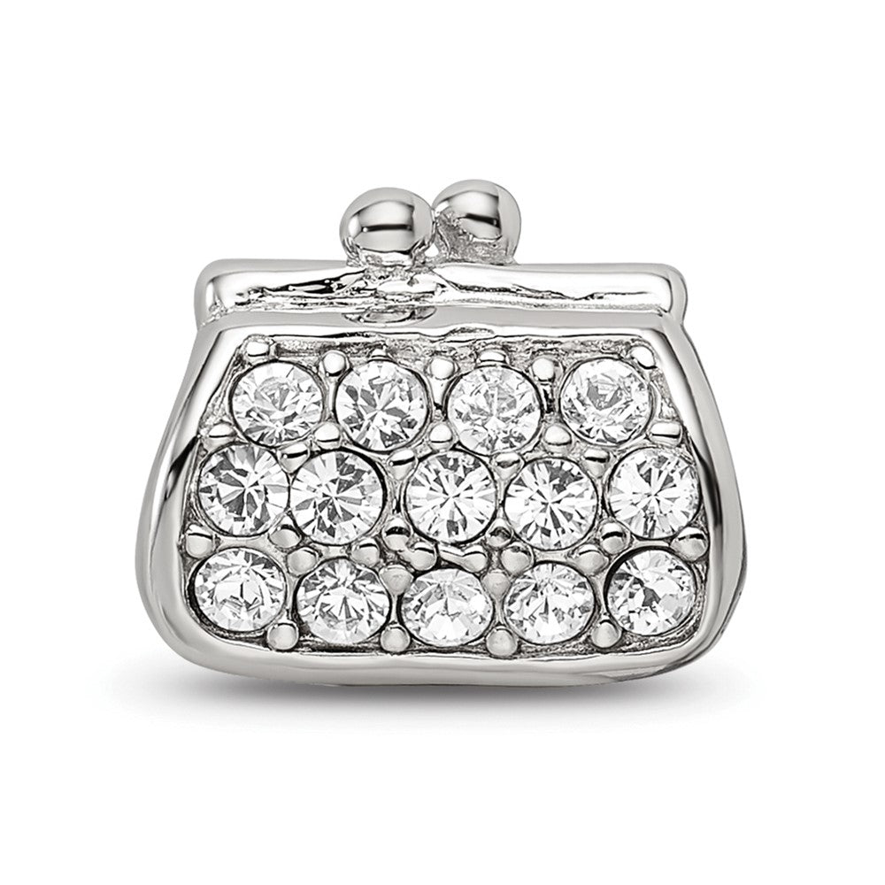 Reflections 925 Sterling Silver Enamel Crystal Purse Bead 10 x 11 mm