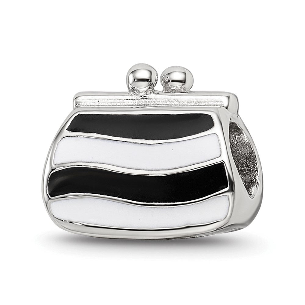 Reflections 925 Sterling Silver Enamel Crystal Purse Bead 10 x 11 mm