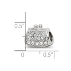 Reflections 925 Sterling Silver Enamel Crystal Purse Bead 10 x 11 mm