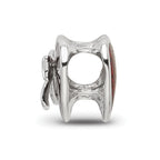 Reflections 925 Sterling Silver Rhodium Plated Red Enameled Heart Bead 10 x 10 mm