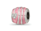 Reflections 925 Sterling Silver Pink Enameled Crystal Hearts Bead 10 x 10 mm