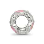 Reflections 925 Sterling Silver Pink Enamel Crystal Hearts Bead 10 x 10 mm