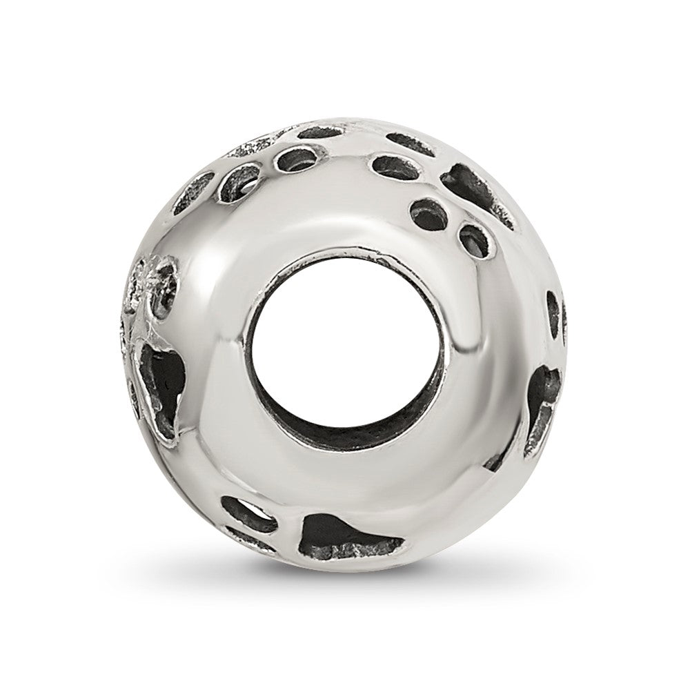 Reflections 925 Sterling Silver Cutout Paw Prints Bead 11 x 10 mm