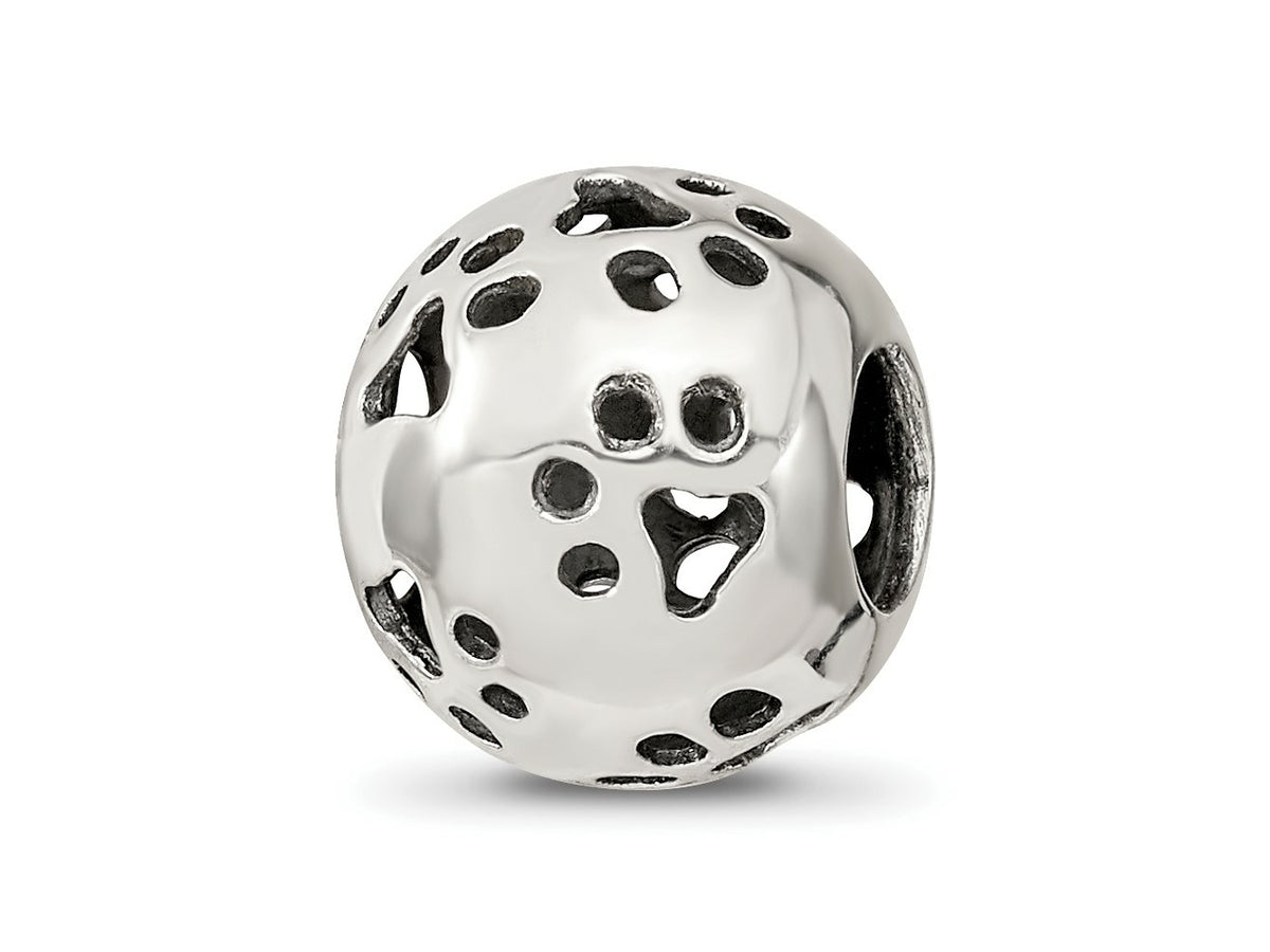 Reflections 925 Sterling Silver Cutout Paw Prints Bead 11 x 10 mm