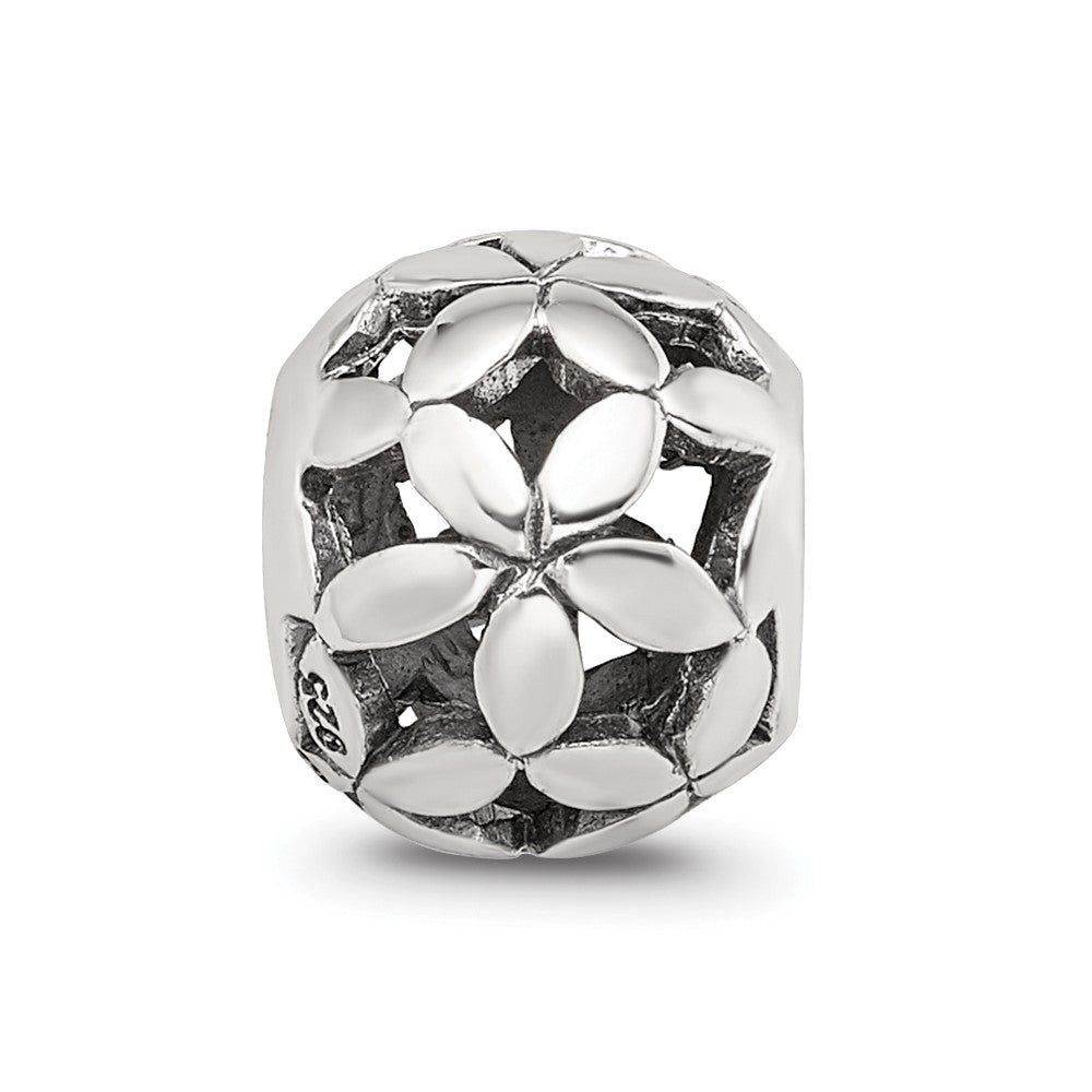 Reflections 925 Sterling Silver Flower of Life Bead 10 x 8 mm